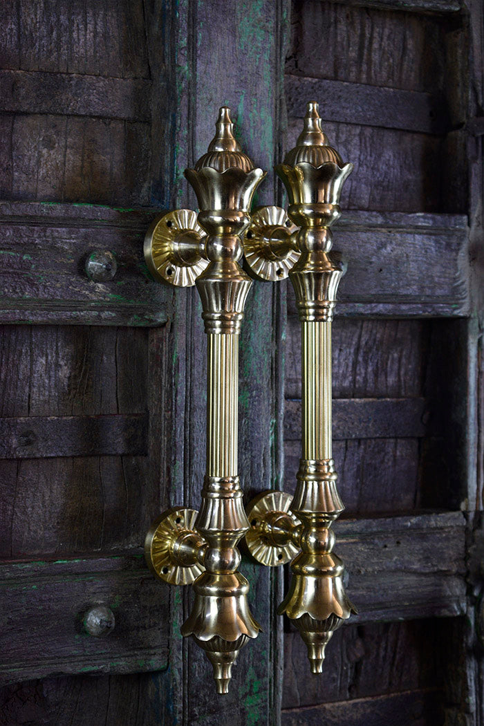 Exquisite Brass Door Handle — Padmaṅka Antique Hardware