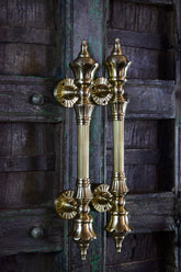 Exquisite Brass Door Handle — Padmaṅka Antique Hardware