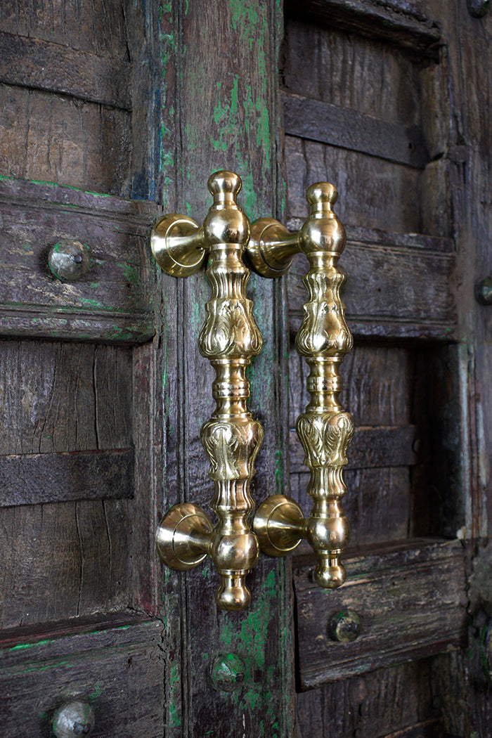 Exquisite Brass Door Handle Antique finish — Sūryāṅka Antique Hardware