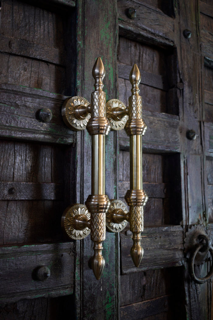 Exquisite Brass Door Handle — Dhvajaṅka