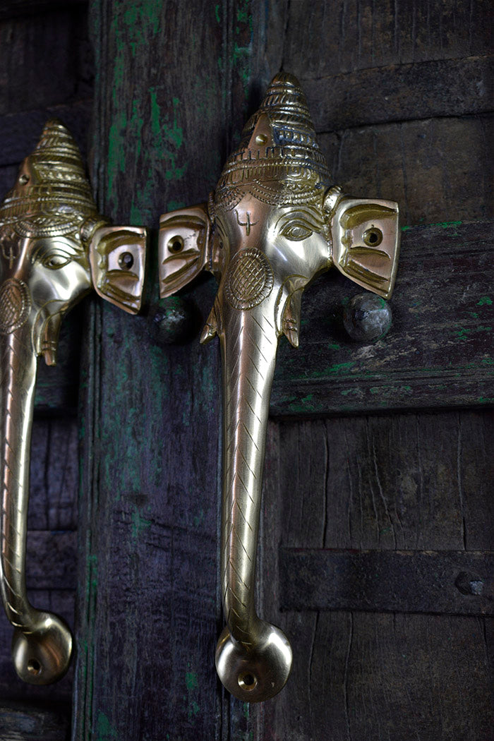 Exquisite Brass Door Handle — Ganesha