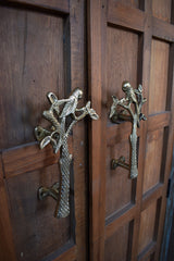 Brass Cabinet Handle - Amazonite Parrot Pull